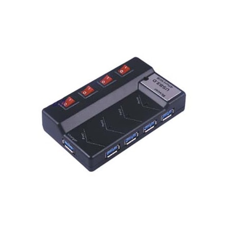 Bestlink Netware USB3.0 4 Port Hub w/Charger, Individual Port Switch 150496
